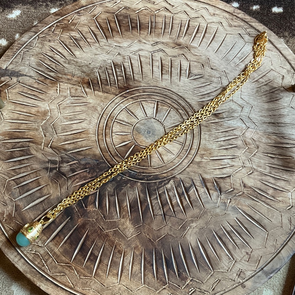 Julie Vos Gold-Plated Necklace withTurquoise Medicil Pendant - Picture 3 of 6
